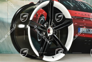 21" Felge Mission E Design, 11,5J x 21 ET66, brillantsilber + schwarz hochglanz
