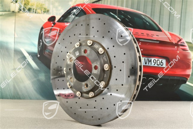 PCCB tarcza hamulcowa ceramiczna, Taycan / Panamera, 20" / 420mm, lekko uszkodzona na wewnętrznym rancie (zdjęcia), L