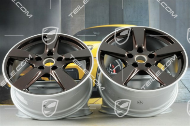 19" Cayman S Felgensatz, 8J x 19 x ET 57 + 9,5J x 19 x ET 45, Felgenstern in Mahagoni-Metallic