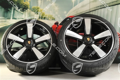 20"+21" koła letnie, komplet Sport Classic, felgi 9,5J x 20 ET44 + 12J x 21 ET70 + opony letnie Pirelli 255/35 R20 + 315/30 R21, czarny wysoki połysk