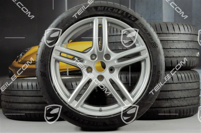 20-inch Panamera Turbo summer wheel set, rims 9,5J x 20 ET71 + 11,5J x 20 ET68 + NEW Michelin summer tires 275/40 ZR20 + 315/35 ZR20, with TPM