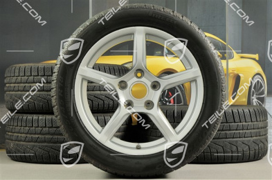 18" Boxster koła zimowe komplet, 8J x 18 ET57 + 9J x 18 ET47 + opony zimowe Pirelli Sottozero II 235/45 R18 + 265/45 R18, z czujnikami ciśnienia RDK