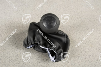Gear shift knob, 6-speed, black leather