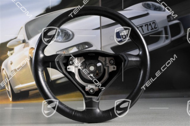 3-spoke steering wheel, black leather