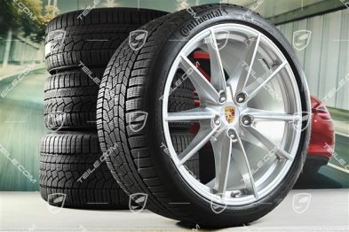 20"+21" Carrera S Winterräder Satz, Felgen 8,5J x 20 ET53 + 11J x 21 ET66 + NEUE Continental Winterreifen 245/35 R20 + 295/30 R21, mit RDK-Sensoren, DOT/Bj. 2022