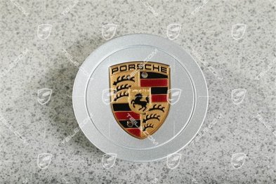 Radzierdeckel Satz, Wappen farbig, Silber