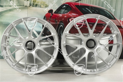 20"+21" GT2RS/GT3RS Magnesium wheel rim set, wheel rims 9,5 J x 20 ET50 + 12,5 J x 21 ET48, brilliant silver
