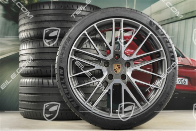 21" Turbo V Sommerräder Satz, Felgen 9,5J x 21 ET71 + 11,5J x 21 ET69 + Michelin Sommerreifen 275/35 R21 + 315/30 R21, mit RDK-Sensoren