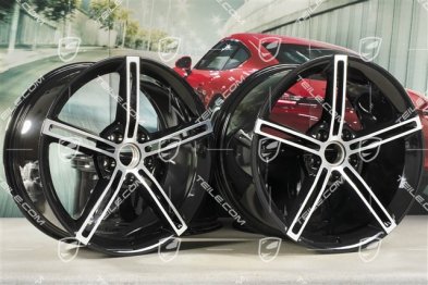 21" Felgensatz Mission E Design, 9,5J x 21 ET60 + 11,5J x 21 ET66, schwarz hochglanz