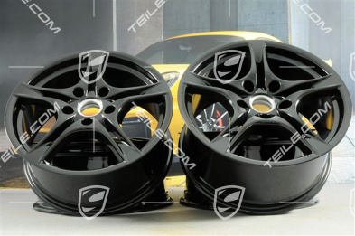 18" Komplet felg Cayman S II (Facelift), 8J x 18 ET57 + 9J x 18 ET43, czarny wysoki połysk