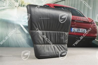 Back seat lower / cushion, Cabrio, Draped leather, Black, L