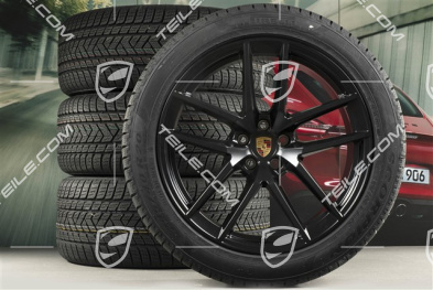 20" "Macan S" Winterräder Satz, Felgen 9J x 20 ET26 + 10J x 20 ET19 + NEUE Pirelli Winterreifen 265/45 R 20 + 295/40 R 20, schwarz seidenmatt, mit RDK-Sensoren