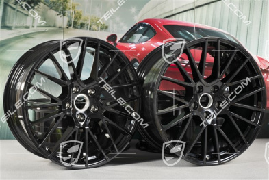 21" Komplet felg Cayenne RS Spyder, 11J x 21 ET49 + 9,5J x 21 ET46, czarny wysoki połysk, do Cayenne Coupé