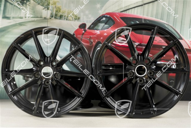 20+21" Komplet felg Carrera S, felgi: przednie 8,5J x 20 ET53 + tylne 11,5J x 21 ET67, czarny wysoki połysk