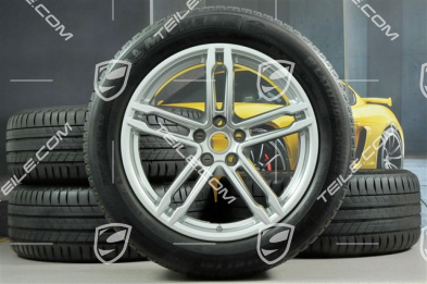 19-inch "Macan Turbo" summer wheels set, rims 8J x 19 ET21 + 9J x 19 ET21, summer tyres Michelin 235/55 R 19 + 255/50 R 19, with TPMS