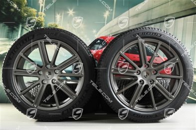 20" Panamera Turbo Koła zimowe, komplet, felgi 9,5J x 20 ET71 + 10,5J x 20 ET71 + NOWE opony zimowe Michelin 275/40 R20 + 315/35 R20, Turbonit