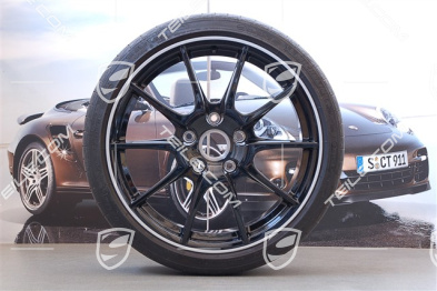 19" Komplet kół letnich Boxster Spyder, Edycja Specj. Black Edition, 10J x 19 ET42+8,5J x 19 ET55 + opony Michelin, ok. 1.500km