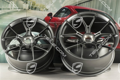 20"+21" GT3 komplet felg, 9,5J x 20 ET46 + 12J x 21 ET45, ciemny srebrny / darksilver