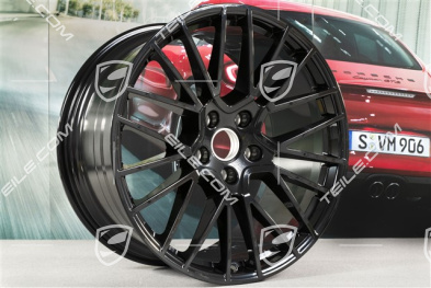 21" Komplet felg Cayenne RS Spyder, 11J x 21 ET49 + 9,5J x 21 ET46, czarny wysoki połysk, do Cayenne Coupé