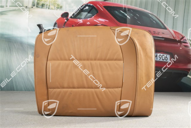 Notsitzrückenlehne, Raffleder, Braun/Natur, Coupe, R