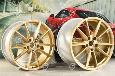 20"+21" Felgensatz Carrera S, Felgen 8,5J x 20 ET53 + 11J x 21 ET66, aurum-seidenmatt