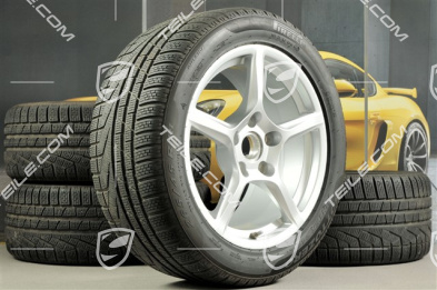 18" Boxster koła zimowe komplet, 8J x 18 ET57 + 9J x 18 ET47 + opony zimowe Pirelli Sottozero II 235/45 R18 + 265/45 R18, z czujnikami ciśnienia RDK