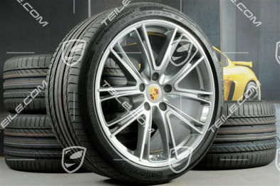 21" Panamera Exclusive Design Sommerräder, Felgen 9,5J x 21 ET71 + 11,5J x 21 ET69 + NEUE Continental Sommerreifen 275/35 ZR21 + 315/30 ZR21, mit RDK-Sensoren