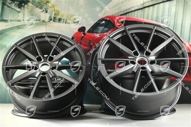 20+21" Felgensatz Carrera S, Felgen: vorne 8,5J x 20 ET53 + hinten 11,5J x 21 ET67, platinum-seidenmatt