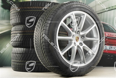 20-inch Cayenne COUPE Design winter wheel set, rims 9J x 20 ET50 + 10,5J x 20 ET55 +  Continental winter tyres 275/45 R20 + 305/40 R20, with TPMS