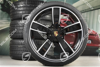 22-inch summer wheel set Sport Classic, rims 10J x 22 ET48 + 11,5J x 22 ET61 + Pirelli summer tyres 285/35 ZR22 + 315/30 ZR22, black high gloss, with TPM