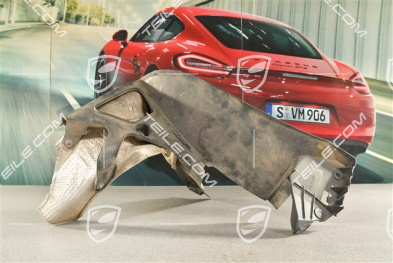 Wheel-well liner with lateral heat protection, L