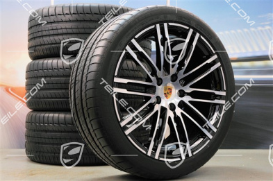 21" Komplet kół letnich Turbo III, felgi 10J x 21 ET50 + NOWE opony letnie Michelin 295/35 R21, CZARNE, z czujnikami ciśnienia