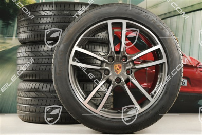 20-inch Cayenne Sport summer wheel set, rims 9J x 20 ET50 + 10,5J x 20 ET64 + Pirelli summer tyres 275/45 R20 (110)Y XL + 305/40 R20 (112)Y XL, with TPMS