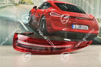 GT3 RS, Rear light, black-rot (dark), with fog light, R