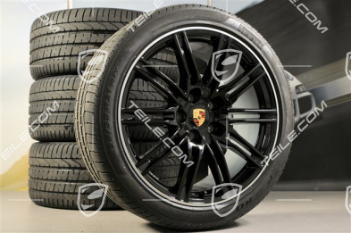 21" Koła letnie SportEdition, czarny połysk, 4x felgi 10J x 21 ET 50 + NOWE opony 295/35 R 21 107Y XL, z czujnikami ciśnienia