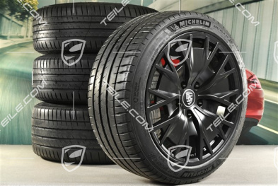 20-inch Turbo S Aero Design summer wheel set, rims 9J x 20 ET54 + 11J x 20 ET60, NEW Michelin summer tyres 245/45 R20 + 285/40 R20, in black satin-mat