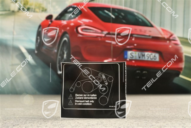 Notice sticker for belt removal
