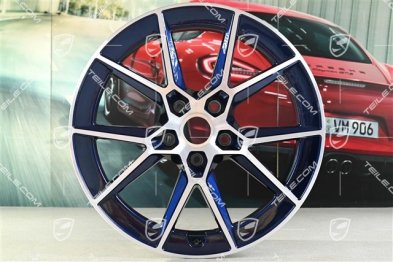 20+21-inch Carrera S wheel rim set, 8,5J x20 ET50 + 11,5J x 21 ET79, Gentian Blue Metallic