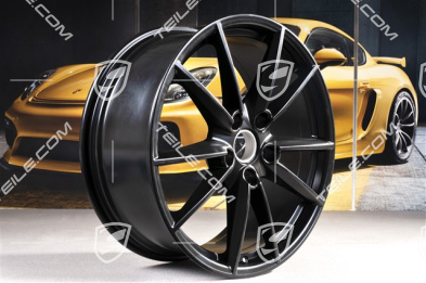 20+21" Felgensatz Carrera S, Felgen: vorne 8,5J x 20 ET53 + hinten 11,5J x 21 ET67, schwarz seidenmatt