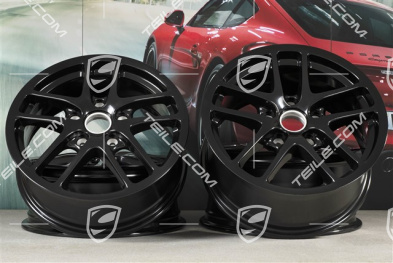 17" Cayman Felgensatz, vorne 6,5J x 17 ET55 + hinten 8J x 17 ET40, schwarz hochglanz