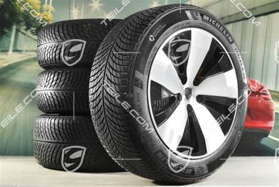20-inch Macan winter wheel set, rims 7,5J x 20 ET32 + 10J x 20 ET49 + NEW Michelin Pilot Alpin 5 SUV winter tyres 235/55 R20 + 285/45 R20, black high gloss