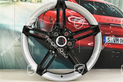 21" felga Mission E Design, 9,5J x 21 ET60, srebrna błyszcząca + czarna