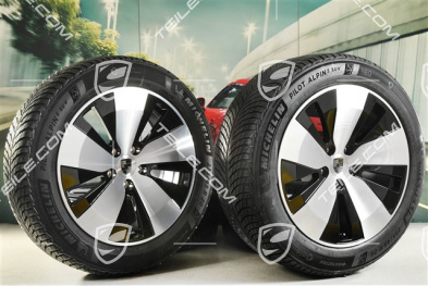 20-inch Macan winter wheel set, rims 7,5J x 20 ET32 + 10J x 20 ET49 + Michelin Pilot Alpin 5 SUV winter tyres 235/55 R20 + 285/45 R20, black high gloss