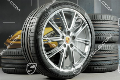 21" Panamera Exclusive Design Sommerräder, Felgen 9,5J x 21 ET71 + 11,5J x 21 ET69 + Continental Sommerreifen 275/35 ZR21 + 315/30 ZR21, mit RDK-Sensoren