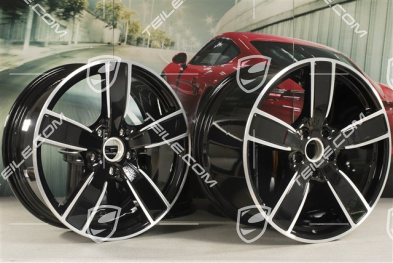 20-inch wheel rim set Carrera Sport, 11,5J x 20 ET76 + 8,5J x 20 ET49, black high gloss