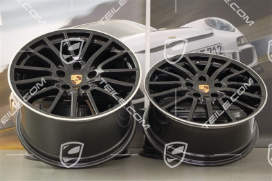 19" Komplet felg SportDesign, 8J x 19 ET57 + 11J x 19 ET51, czarno-srebrne