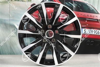 20" komplet felg Taycan Tequipment Design, 9J x 20 ET54 + 11J x 20 ET60, czarny wysoki połysk
