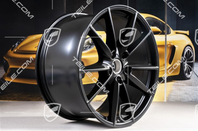 20+21-inch wheel rim set Carrera S, rims: front 8,5Jx20 ET53+ rear 11J x 21 ET66 in black satin-mat