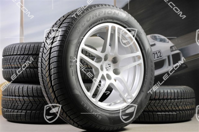 18-inch "Macan S" Winter wheel set, rims 8J x 18 ET21 + 9J x 18 ET21 + NEW Pirelli winter tyres 235/60 ZR 18 + 255/55 ZR 18, with TPMS