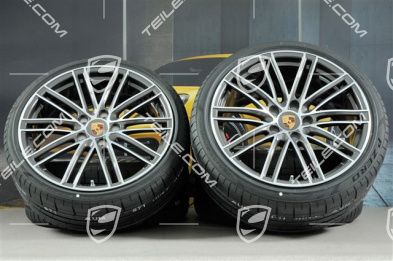 20" Turbo IV Sommerräder Satz, Felgen 8,5J x 20 ET57 + 10,5J x 20 ET47 + Pirelli Sommerreifen 235/35 ZR20 + 265/35 ZR20, mit RDK-Sensoren